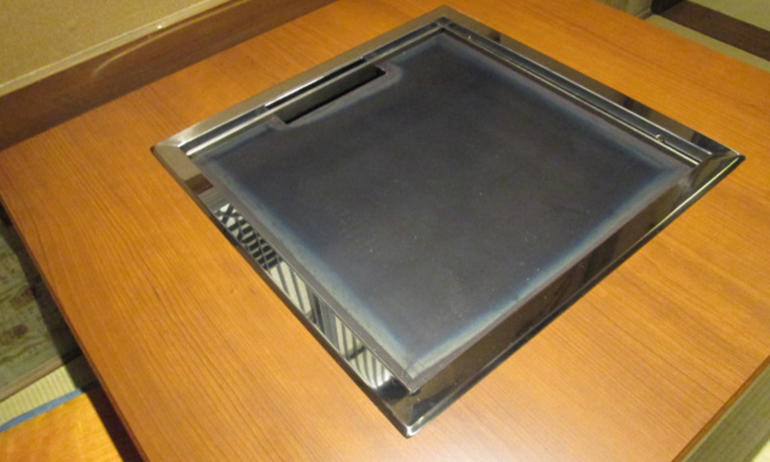 IKK 業務用 お好み焼きテーブル IM-480PM  ケヤキ LPG(プロパンガス)メーカー直送 代引不可 - 4